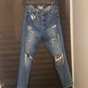Garage ripped mom jeans